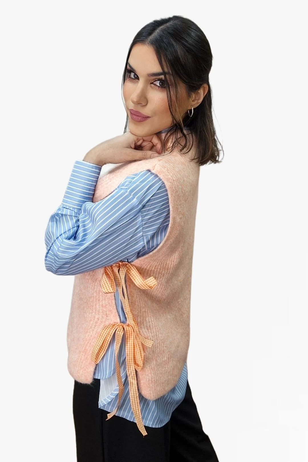 Camiseta Hombreras Lazo Lateral Naranja - Imagen 3