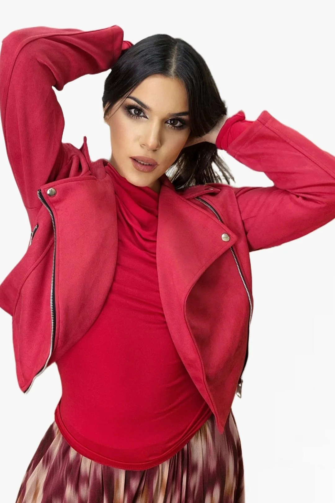 Biker Cremalleras Melocoton Roja - Imagen 7