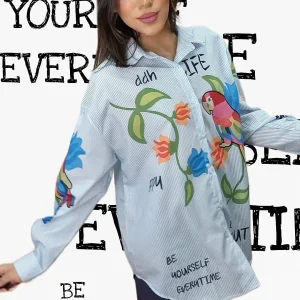 Camisa Life Parrots Azul