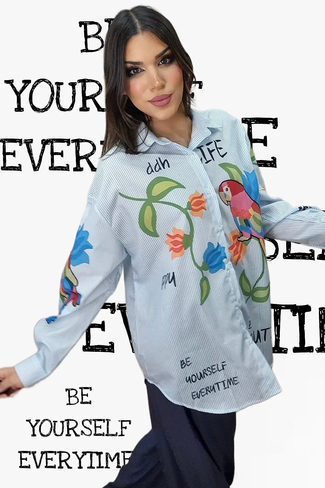 Camisa Life Parrots Azul