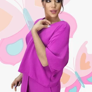 Camisa Escote Fluida Malva