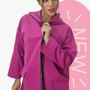 Trenca Capucha Bolsillos Fucsia