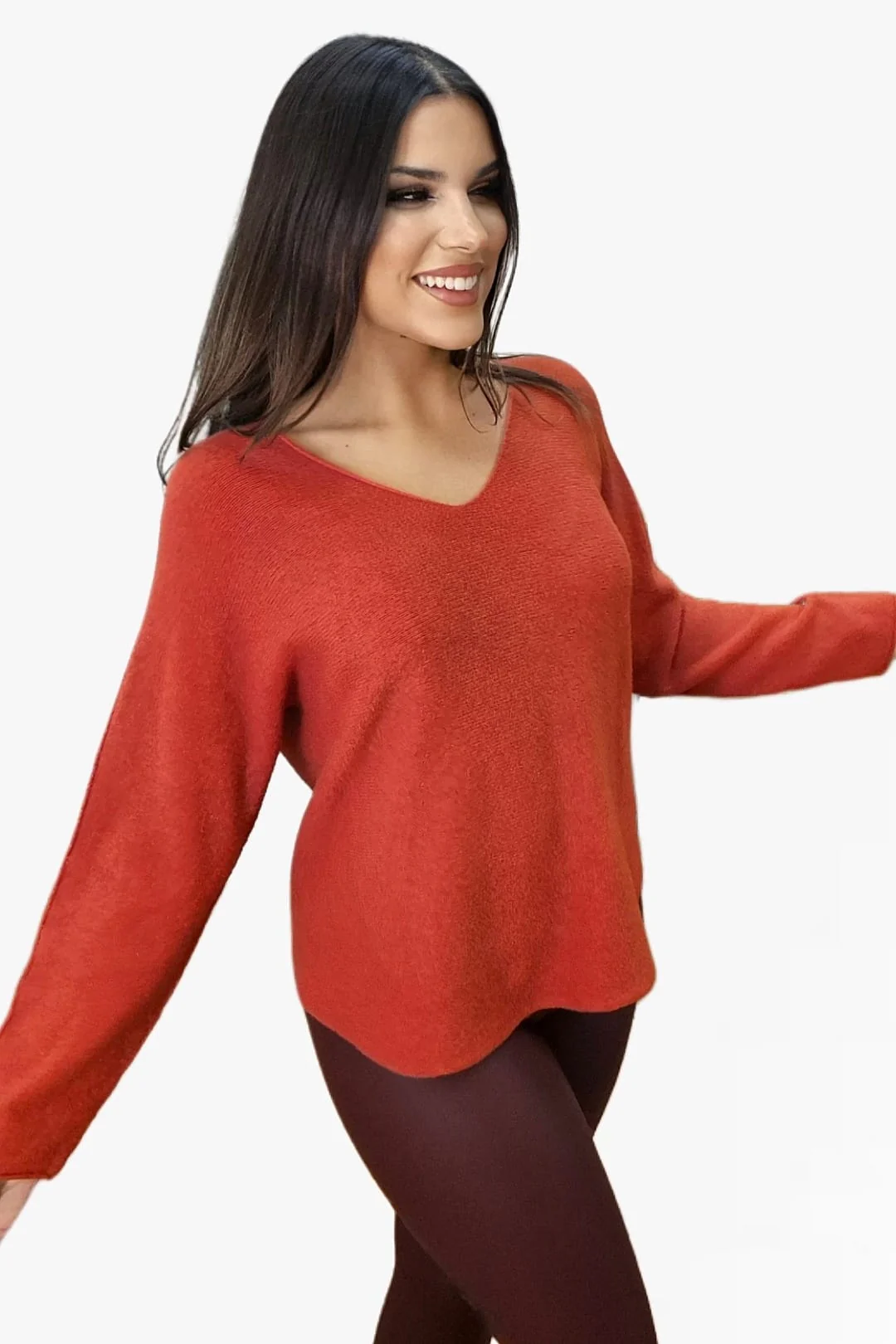 Jersey Cuello Pico Naranja - Imagen 4