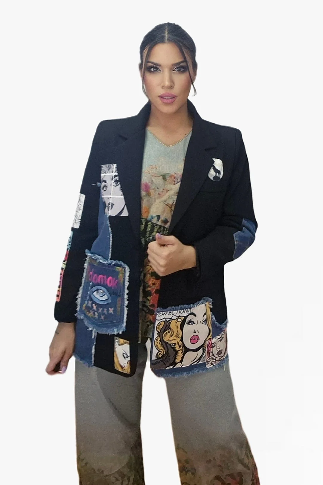 Blazer Parches Comic Negra - Imagen 6