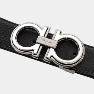 Cinturón Reversible Gancini Negro/Marrón en Cuero S.F.