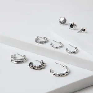 Set Aros Leti Plateado Humana