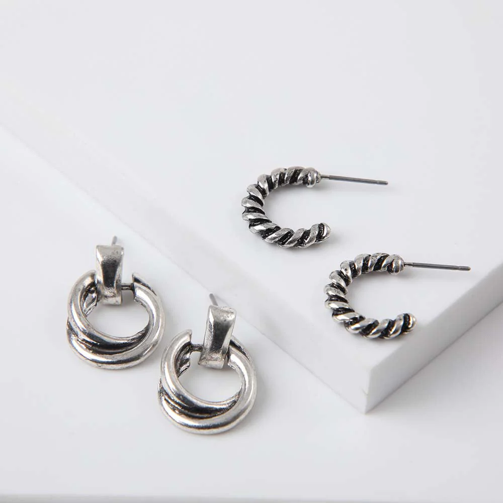 Set Aros Lichi Plateados Humana