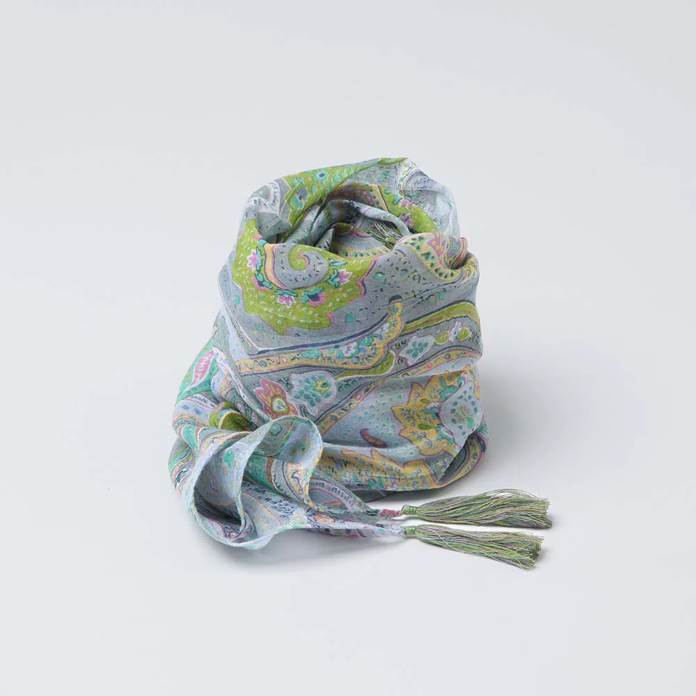 Pañuelo Estampado Bohemio Celeste Humana