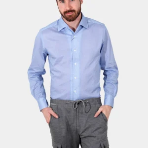 Camisa Clásica Azul Algodón C.