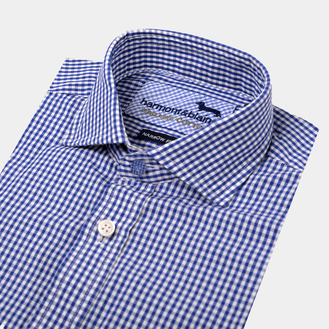 Camisa Hombre Cuadros Azul logo H&B - Imagen 4