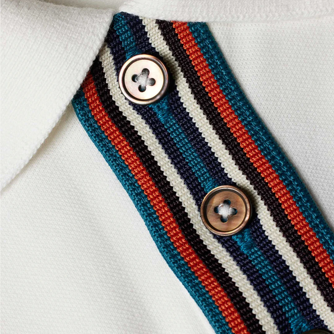 Camiseta Polo Hombre Blanca Botones P.S. - Imagen 3