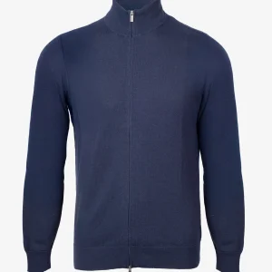 Sweater Full-Zip Azul Marino Algodón B.