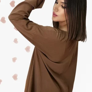 Camiseta Manga Evase Marrón