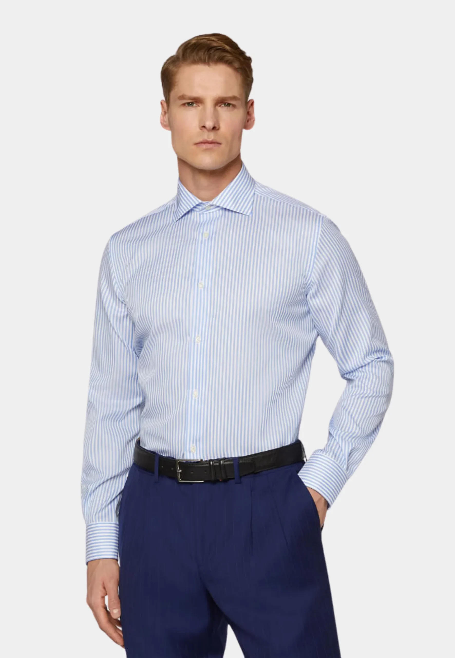 Camisa Vestir Rayas Clásicas Azul B.