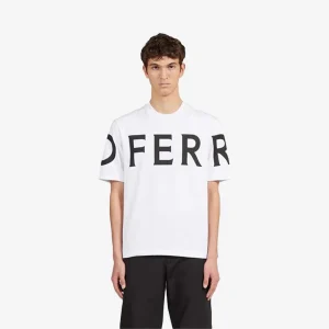 Camiseta Tshirt Blanca con Logo Gráfico Hombre S.F.