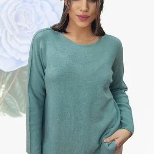 Jersey Cuello Pico Azul turquesa