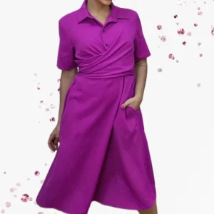 Vestido Escote Cruzado Malva