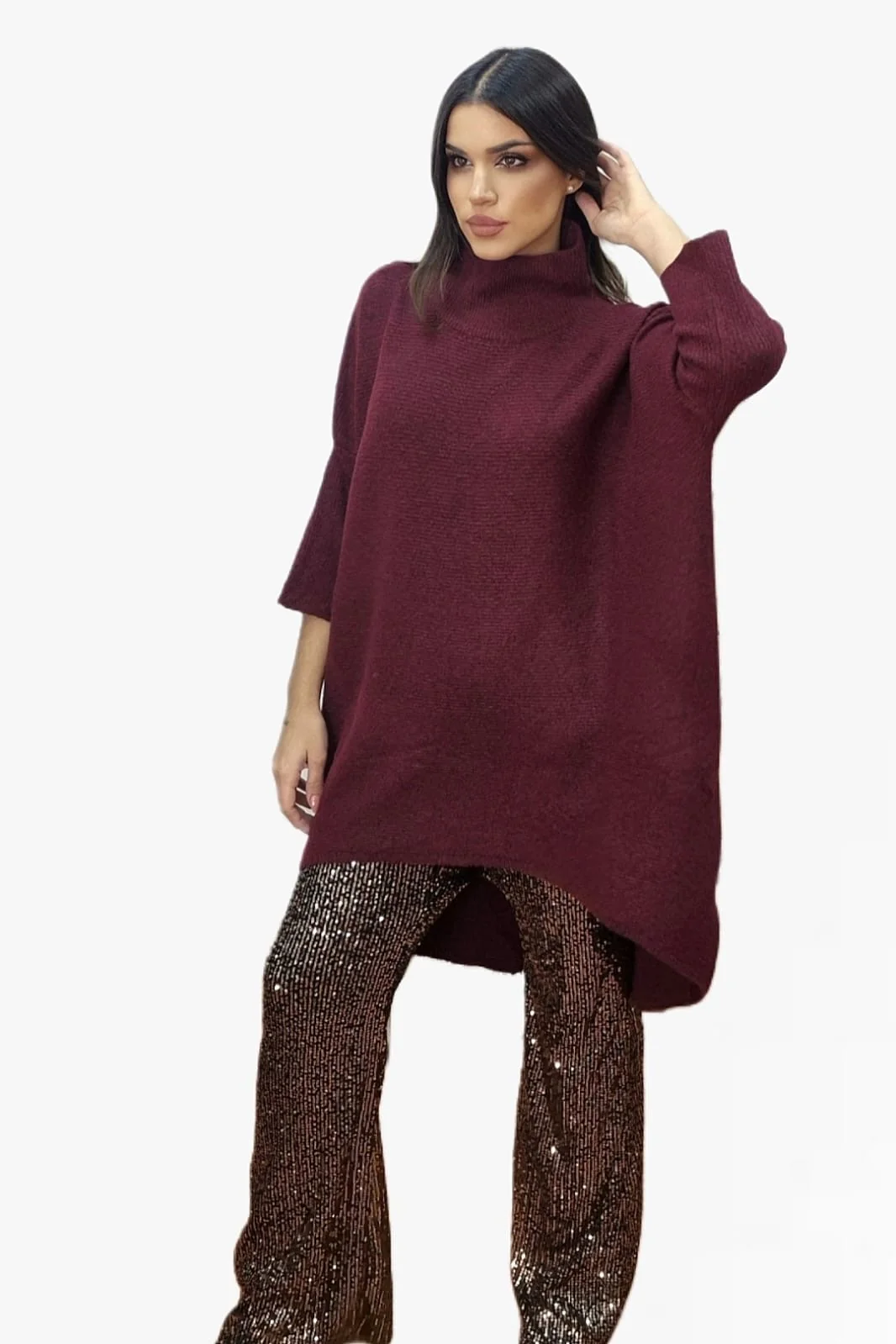 Jersey Largo Desigual Burdeos - Imagen 6