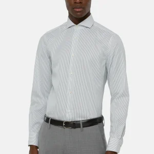 Camisa Blanca Rayas Gris B.