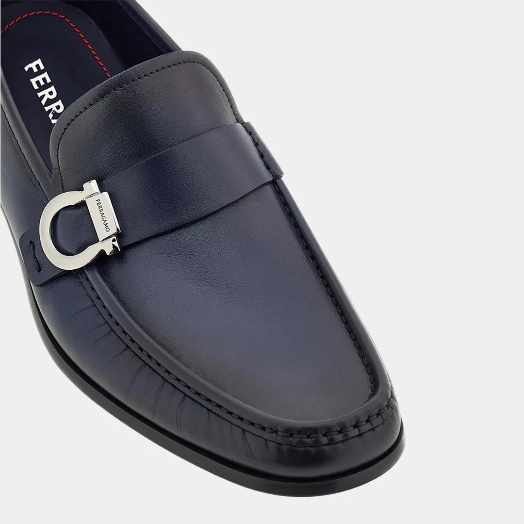 Zapato Mocasines Azul Oscuro Adorno Gancini S.F. - Imagen 5