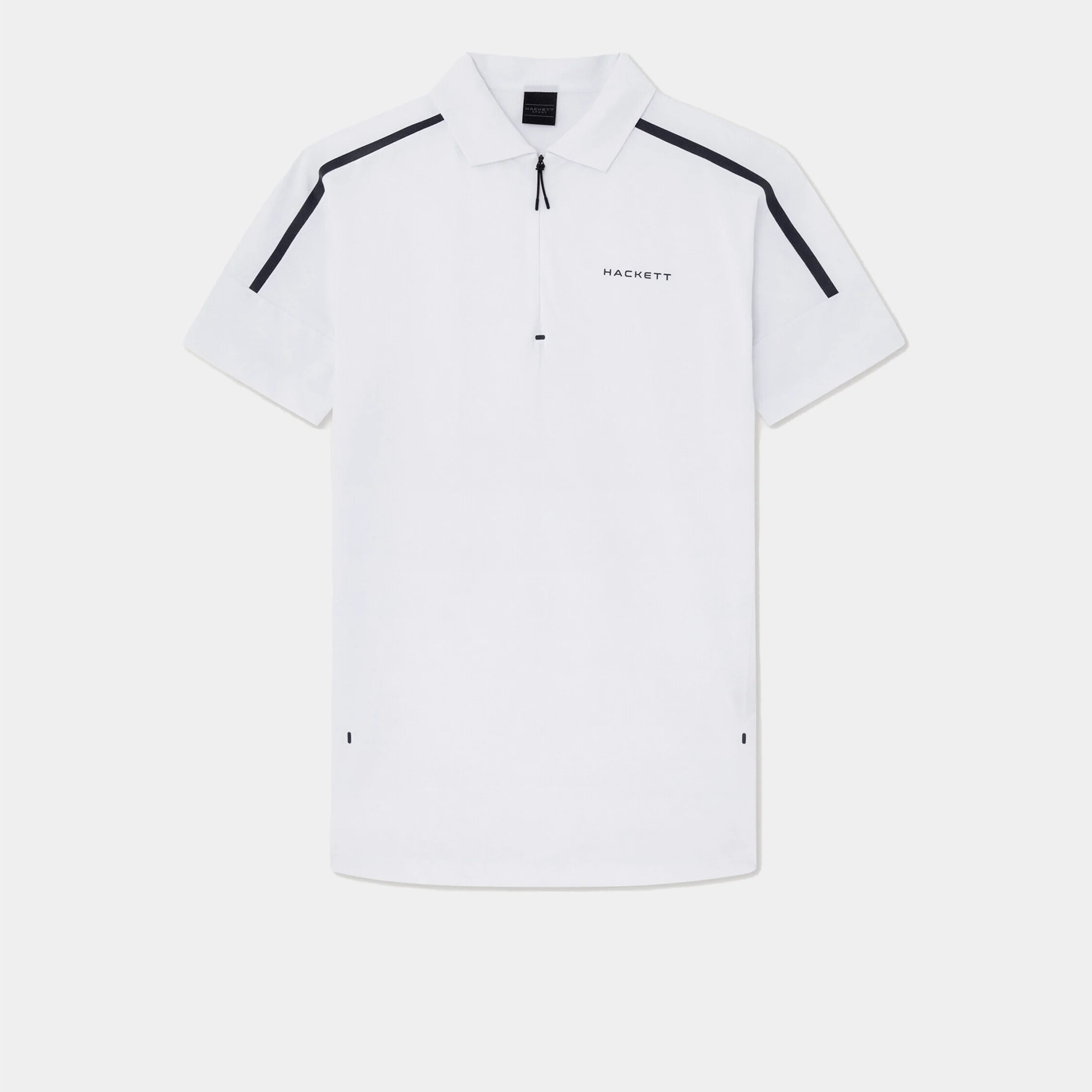 Camiseta Polo Hombre Blanca Líneas H.L. - Imagen 3