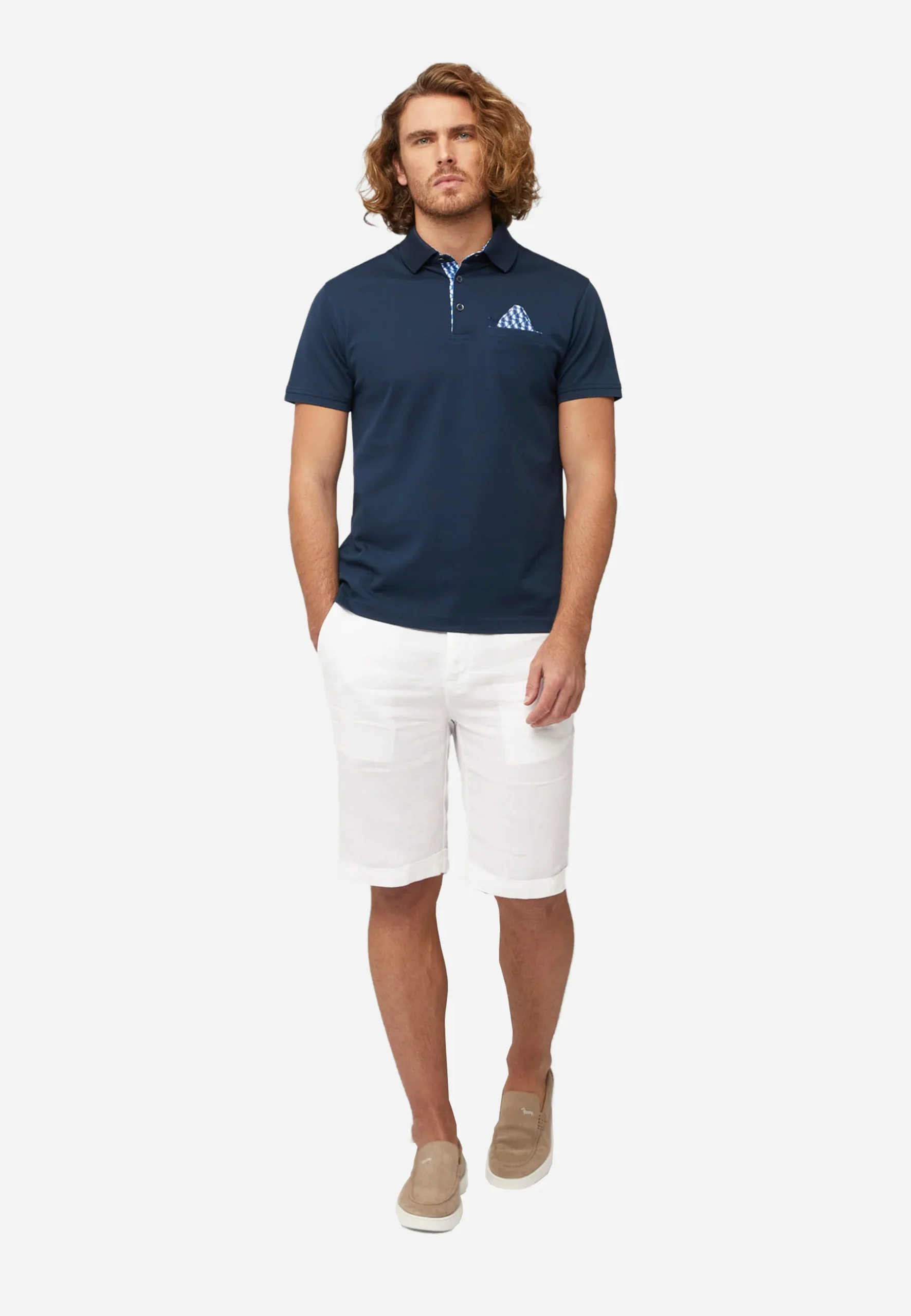 Camisa Polo Azul Marino H&B - Imagen 4