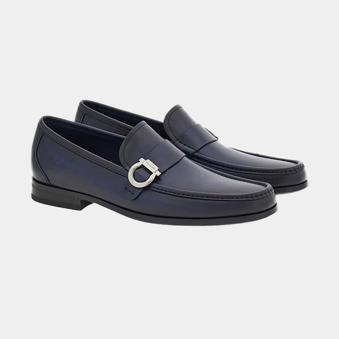 Zapato Mocasines Azul Oscuro Adorno Gancini S.F. - Imagen 3