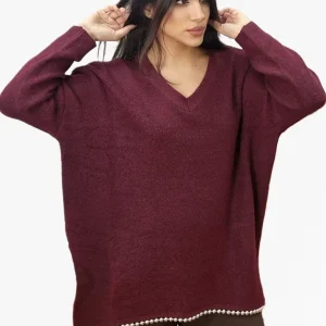 Jersey Perlas Bajo Burdeos