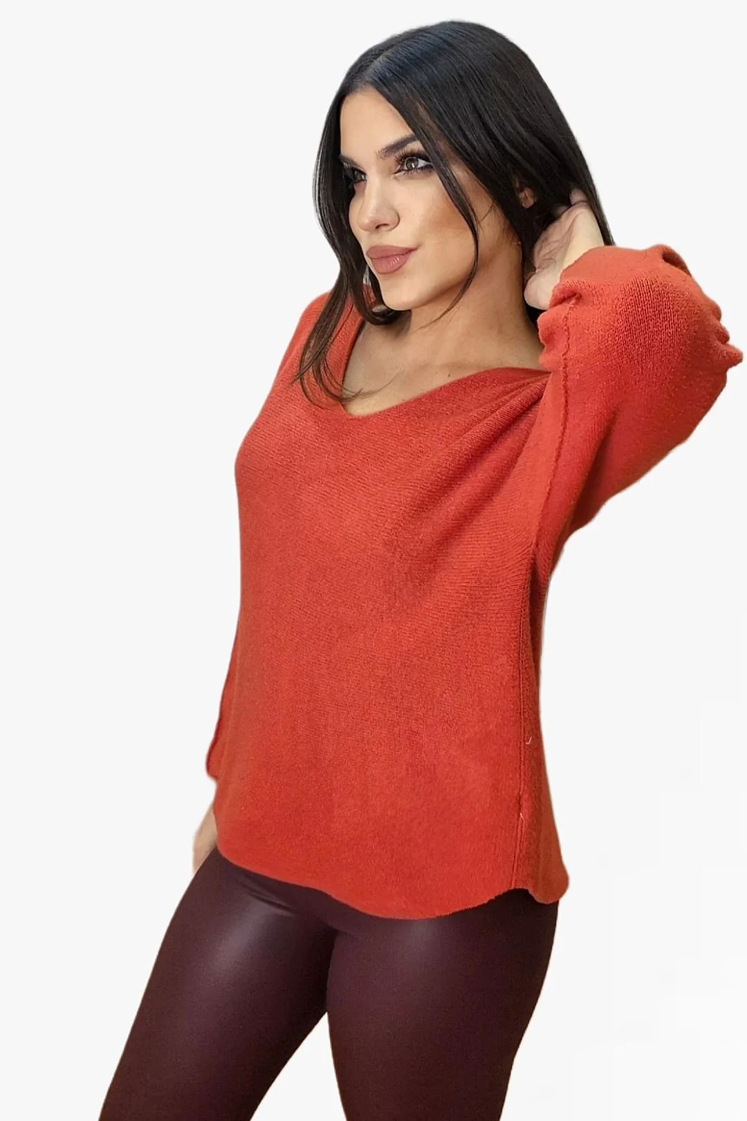 Jersey Cuello Pico Naranja - Imagen 3