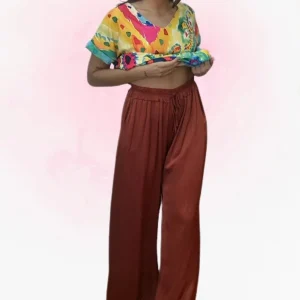 Pantalon Palazzo Cordon Marron