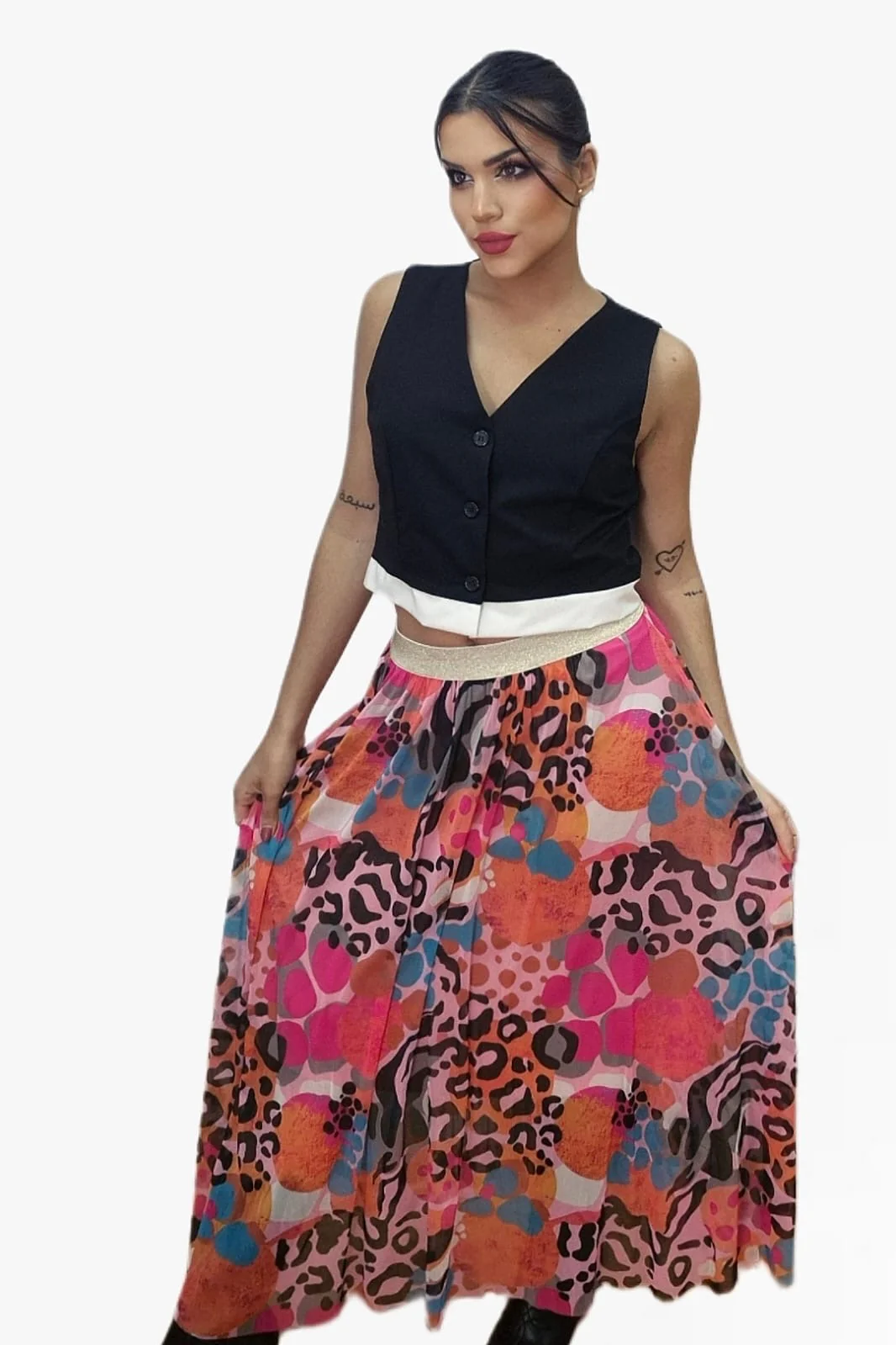 Falda Tul Animal Print Rosa - Imagen 4