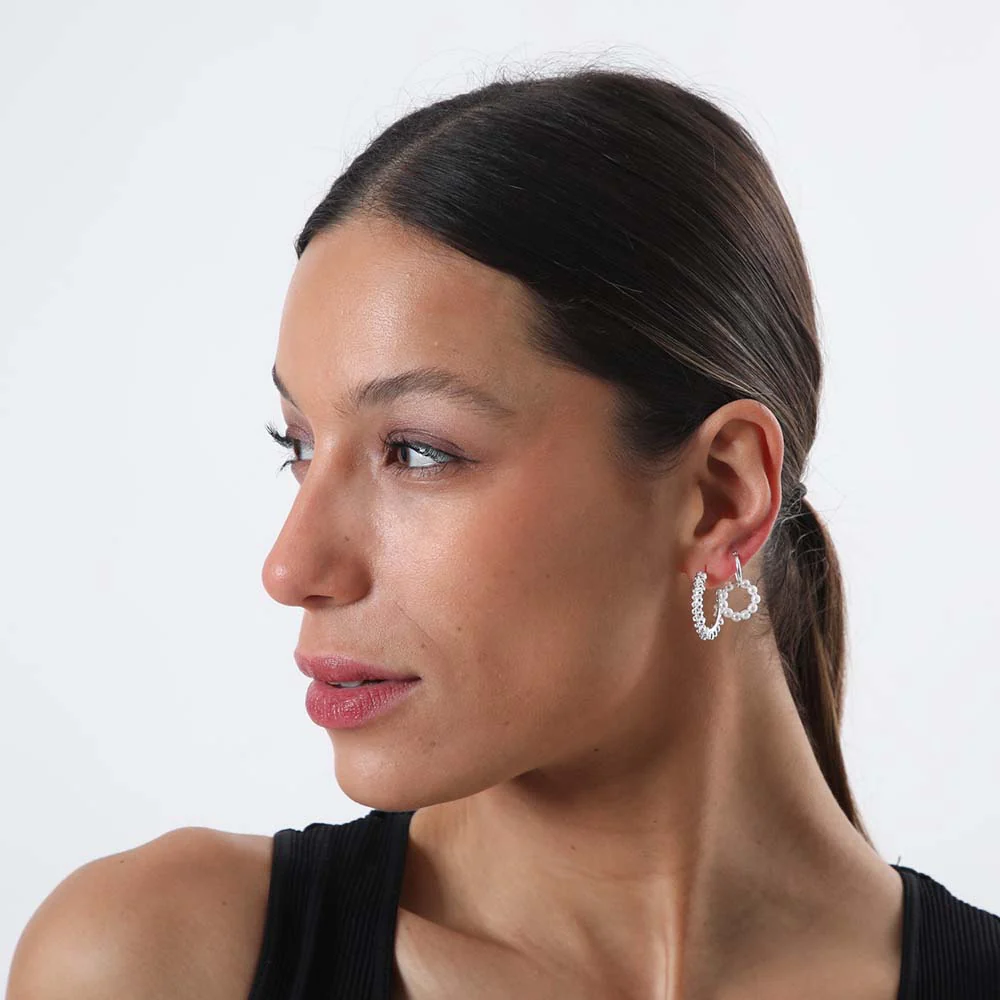 Set Aros Brillo Plateados i-D - Imagen 3