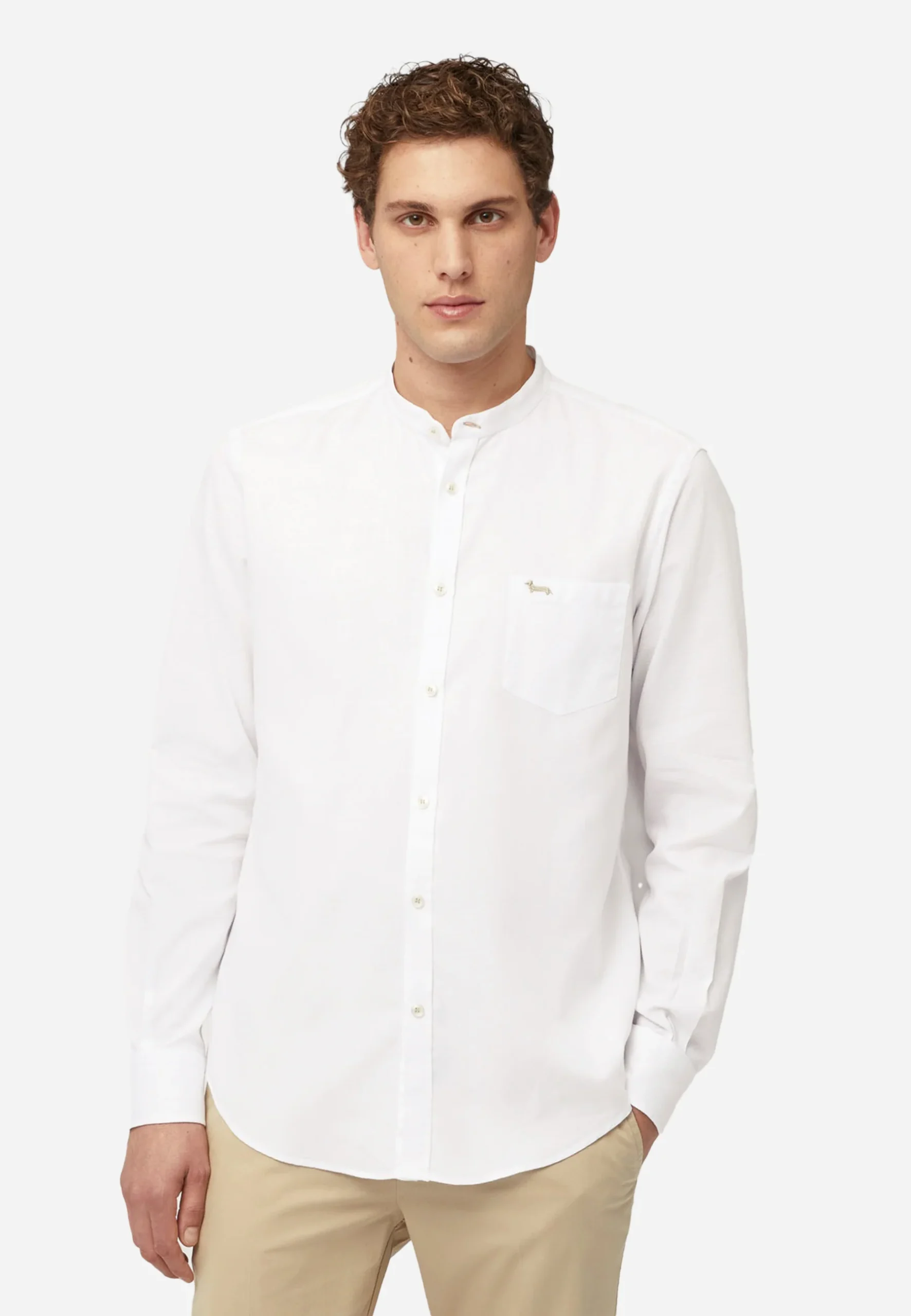 Camisa Blanca Cuello Mao H&B