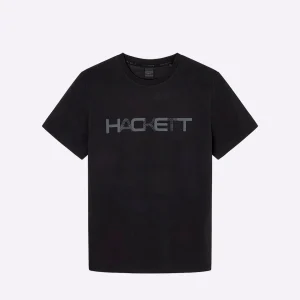 Camiseta T-shirt Negra  con Logo en Relieve H.L.