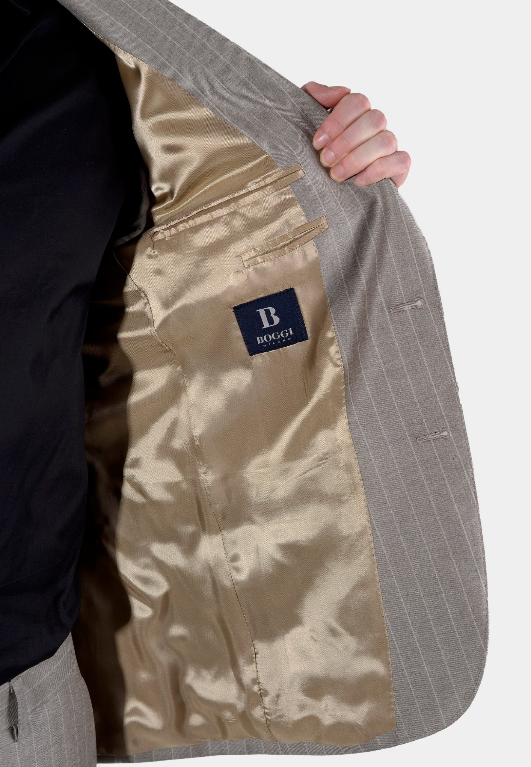 Traje de Hombre Café Rayas Lana B. - Imagen 6