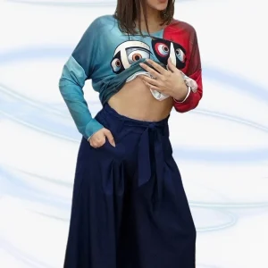 Pantalon cintura elastica Pinzas Azul