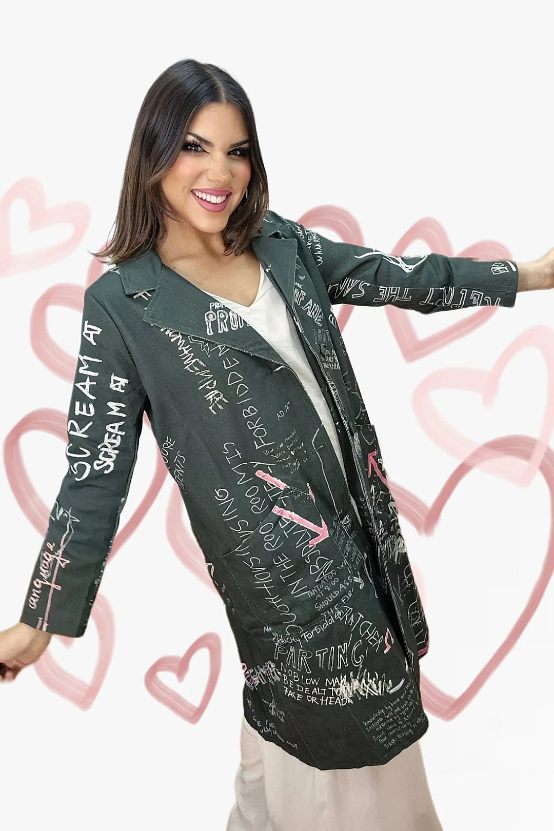 Abrigo Gabardina Dibujos Verde - Imagen 5