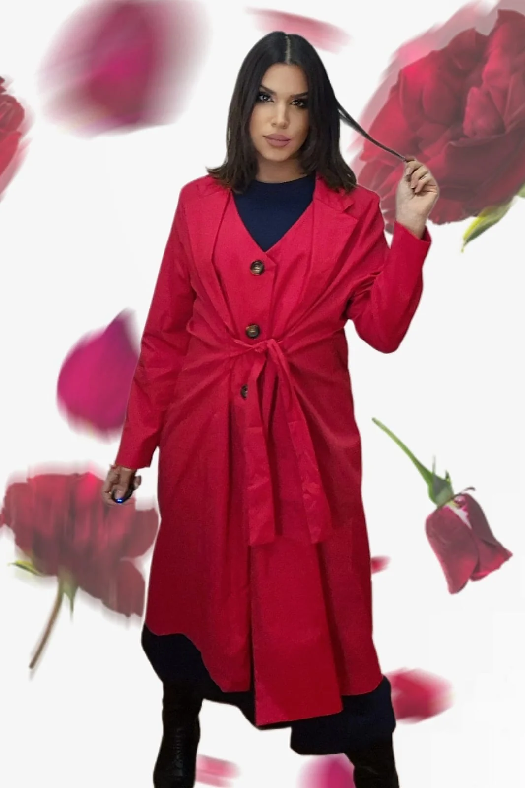 Gabardina Irregular Roja