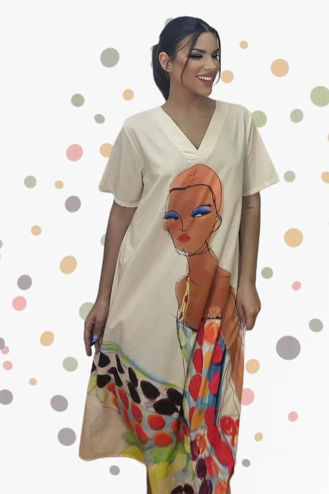 Vestido Topos Multicolor