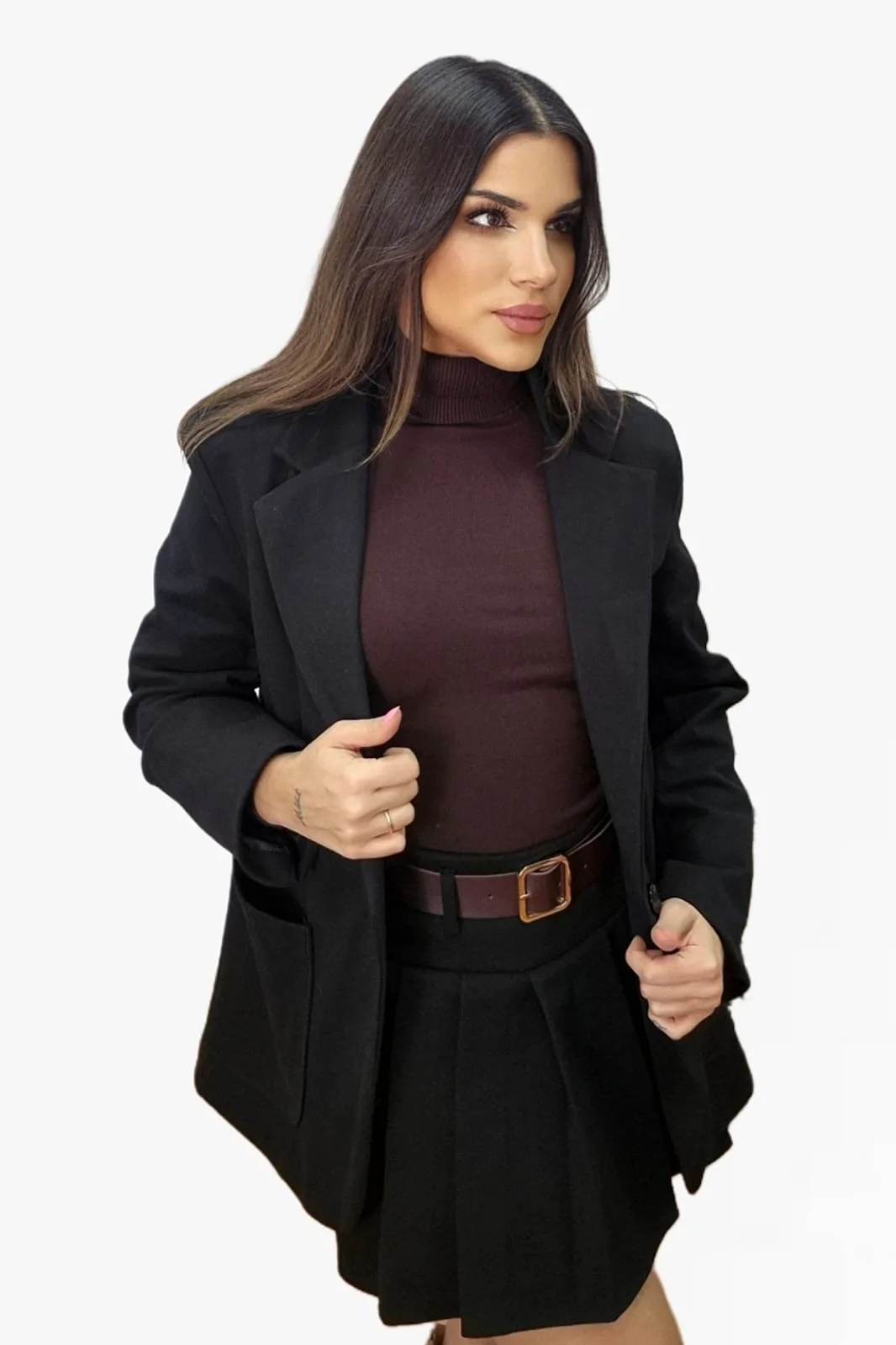 Blazer Oversize Bolsillos Negra - Imagen 3