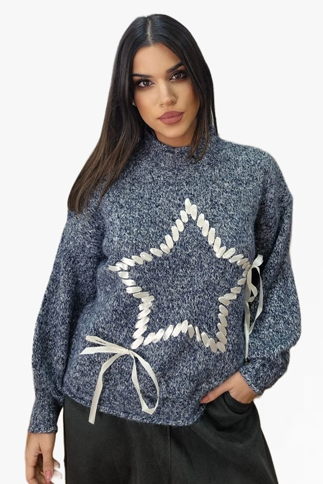 Jersey Estrella Trenzada Gris - Imagen 3