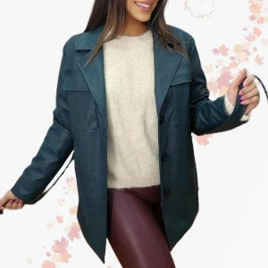 Chaqueta Polipiel Cinturón Verde