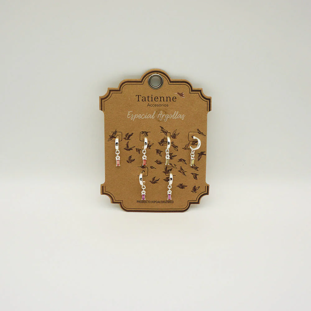 Set de argollas plateadas Especial Golondrina Tatienne