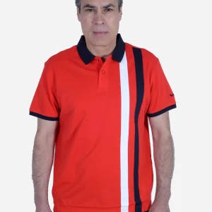 Camisa Polo Con Líneas Rojas H&B