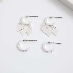 Set De Aros Rain Plateados Tatienne