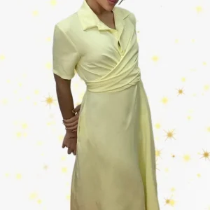 Vestido Escote Cruzado Amarillo