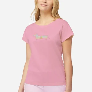 Camiseta Dama Rosa Pastel Bordada H&B
