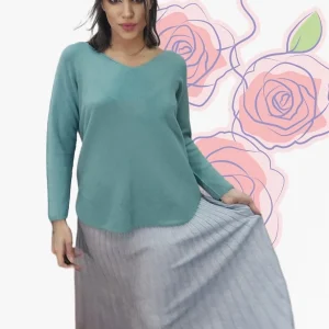 Falda Punto Plisada Gris