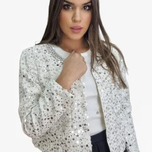 Chaqueta Armada Lentejuela Blanca