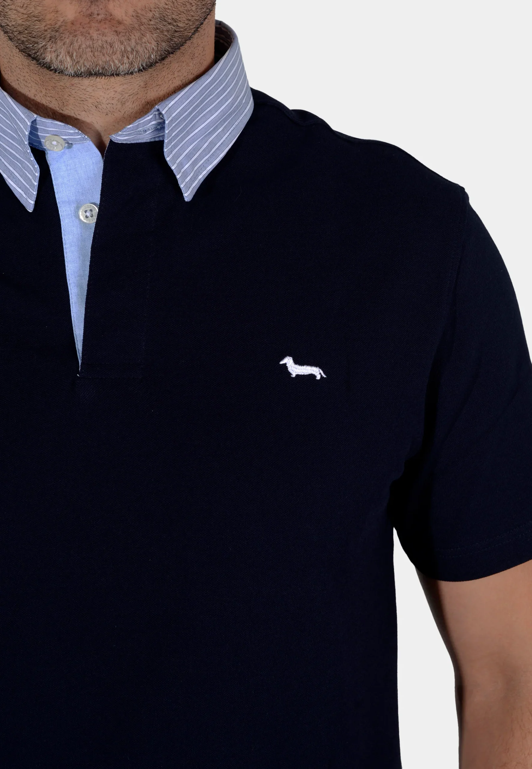 Camiseta Polo Hombre Azul rey H&B - Imagen 4